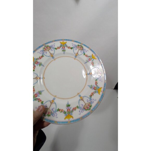 Minton Bone China Dinner Plate Floral Ribbon Vintage Tableware Collectible - Picture 4 of 9